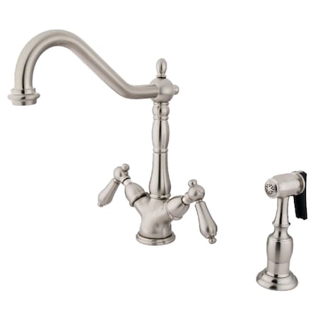 Kingston Brass KS1238ALBS 8" Kitchen Faucet, Brushed Nickel KS1238ALBS